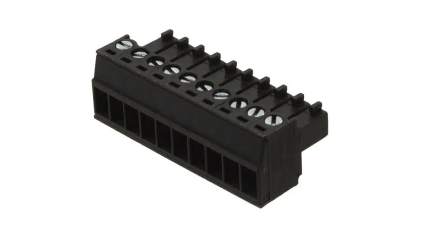 Molex, 3.5mm Pitch, Eurostyle, 10 Way, Horizontal, Pluggable Terminal Block, Cable Mount, 395000010