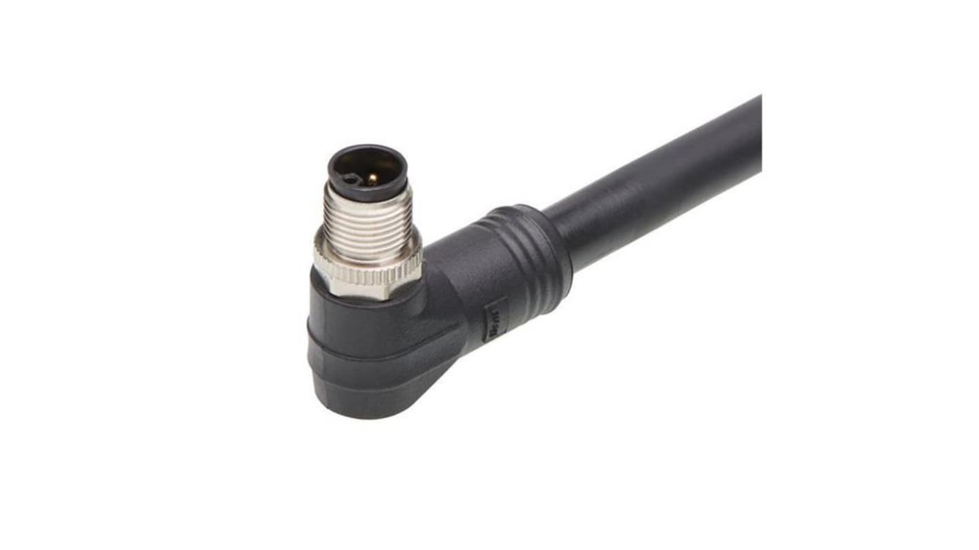 Molex Right Angle Male 4 way M12 to Pigtail Cordset, 20m