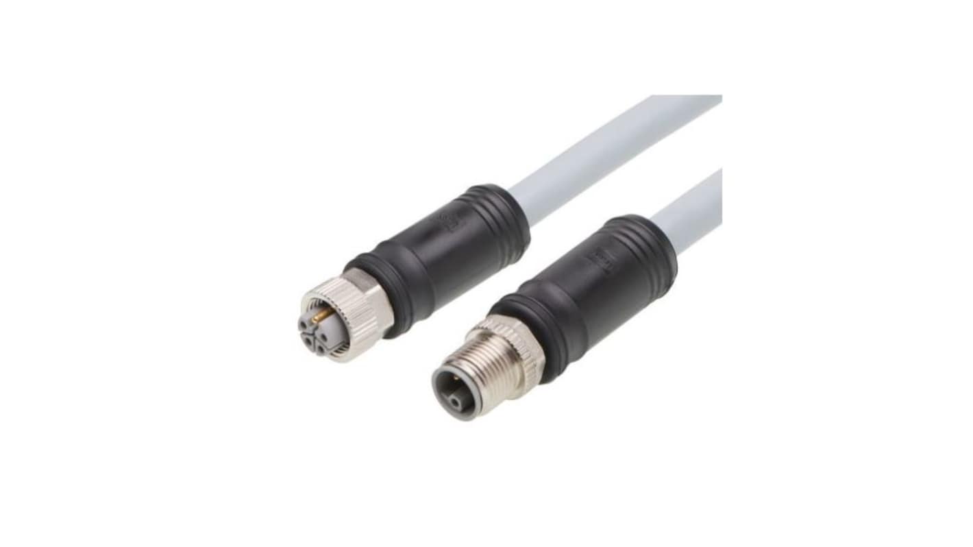 Molex Straight Female 5 way M12 to Straight Male 5 way M12 Cordset, 20m