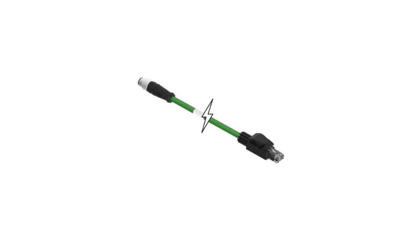 Kabel przemysłowy konfekcjonowany ze złączem Złącze M12 długość 1m Rodzaj A Męskie Złącze B RJ45