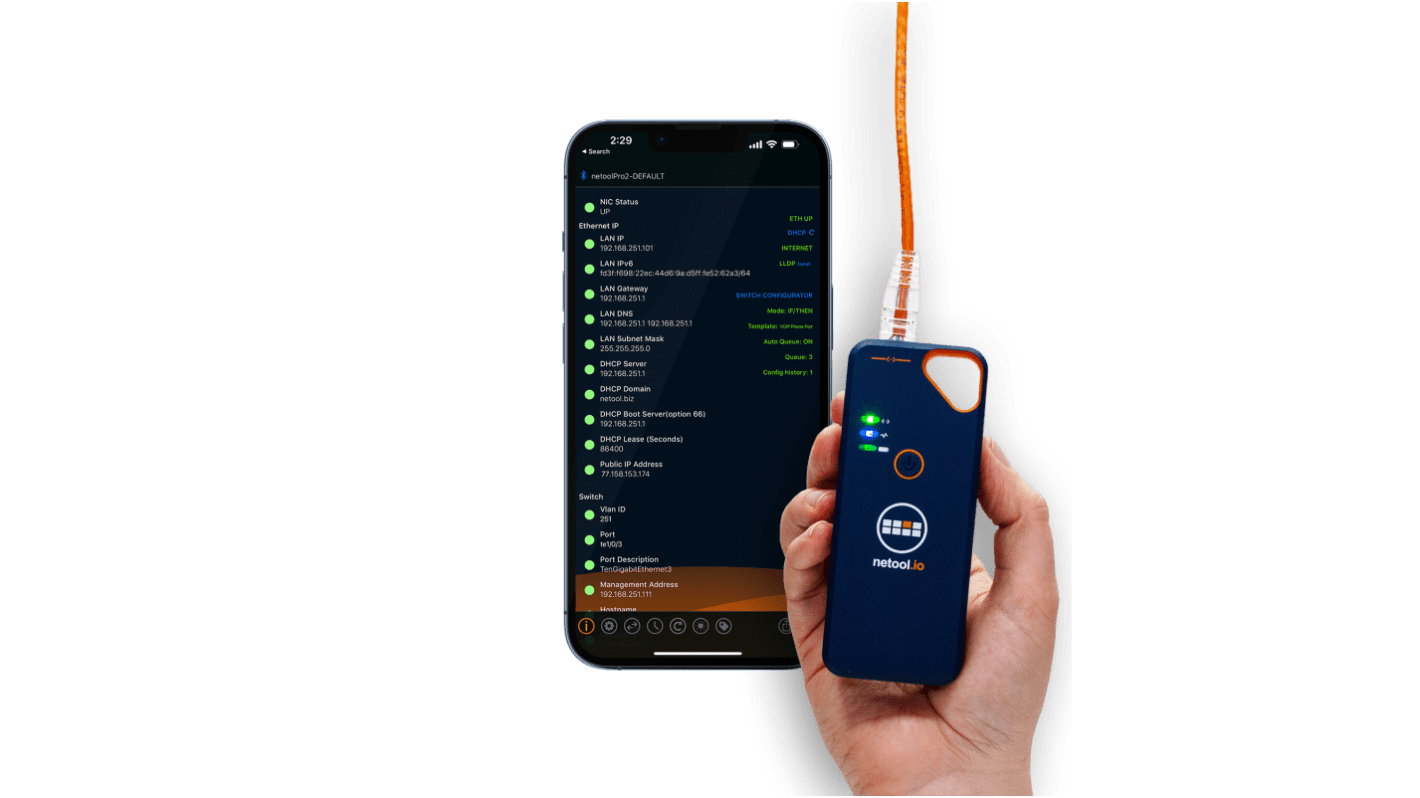 Tester kabli sieciowych Netool.io Tester sieci NE1D4