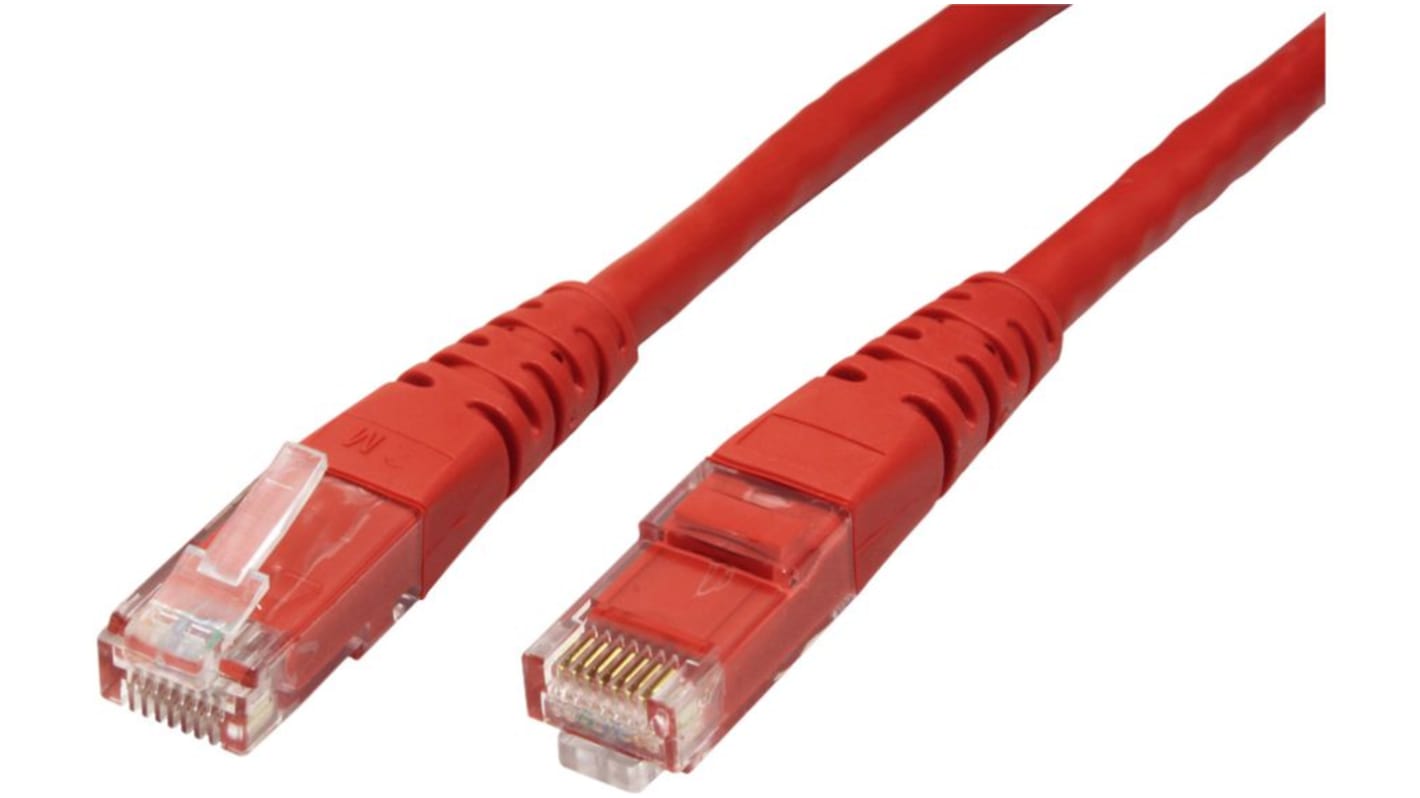 Roline21.15, 3m Cat6, Red RJ45 to Male RJ45 Male, UTP Unshielded, Terminated PVC Sheath