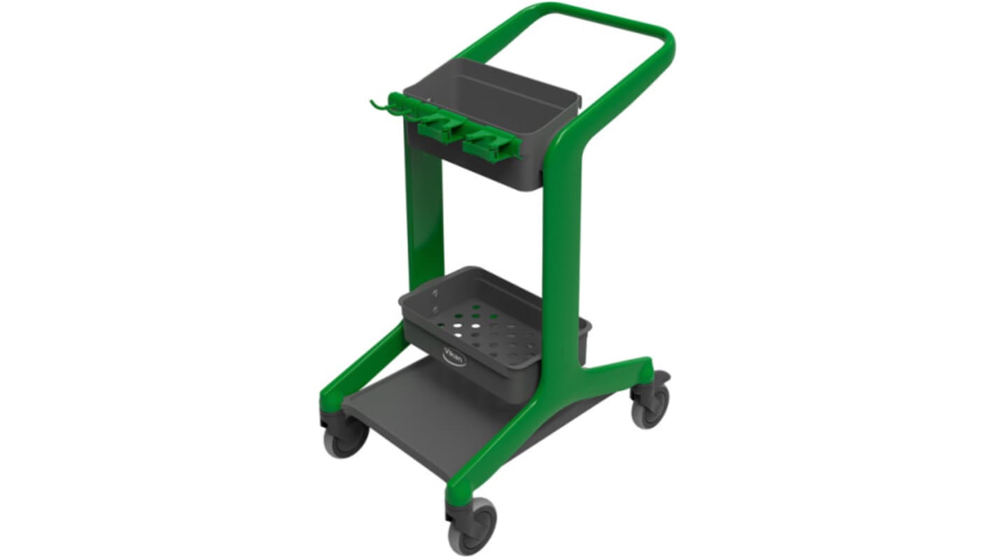 Vikan 2 Shelf Stainless Steel Trolley Trolley, 20kg Load