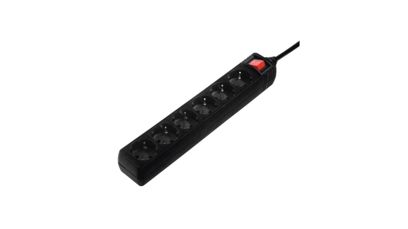 Hama 6 Gang Power Distribution Unit, 1.4m Cable, 16A, 250 V