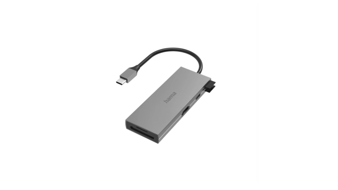 Hama 6 Port USB 3.2 USB C USB C Hub, USB Powered, 9.25 x 1.12 x 4.3cm