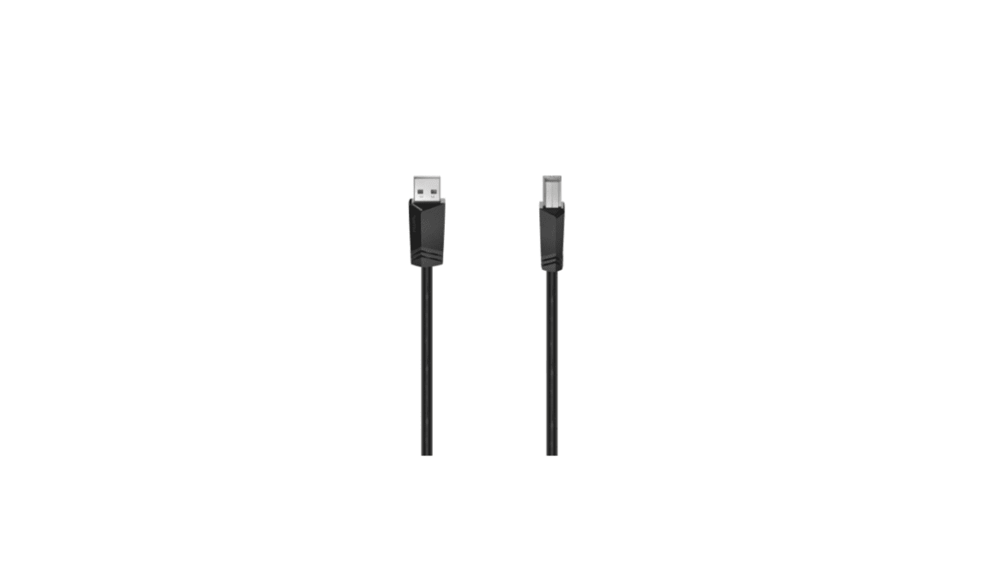 Hama USB 2.0, Male USB A to Male USB B, 480Mbps, 1.5m