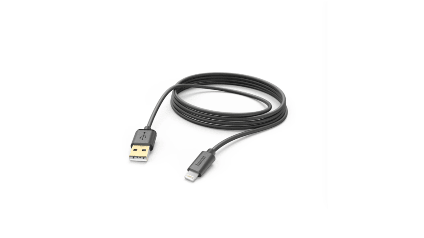 Hama USB 2.0, Male Lightning to Male USB A, 480Mbps, 3m