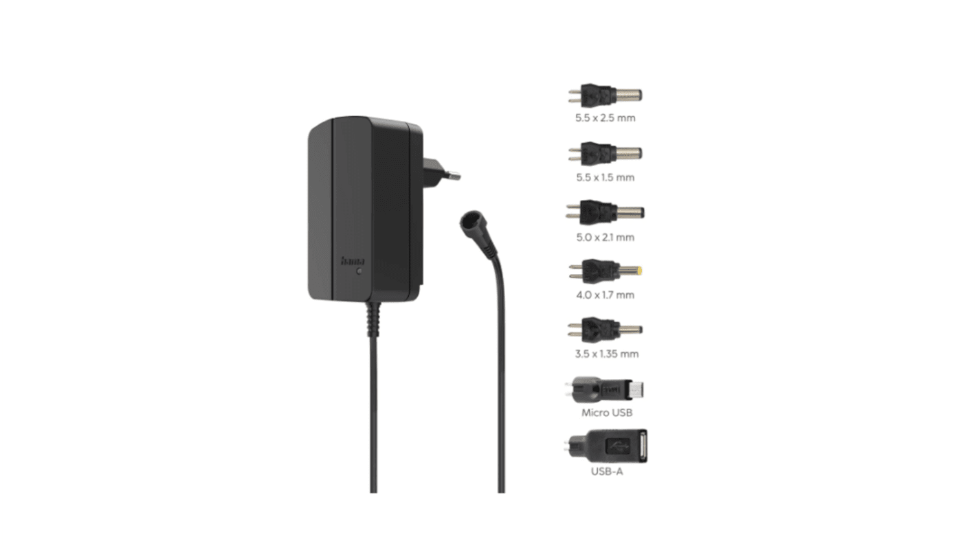 Alimentatore da parete Hama 3 → 12V, 2.25A, spina Euro 2 poli