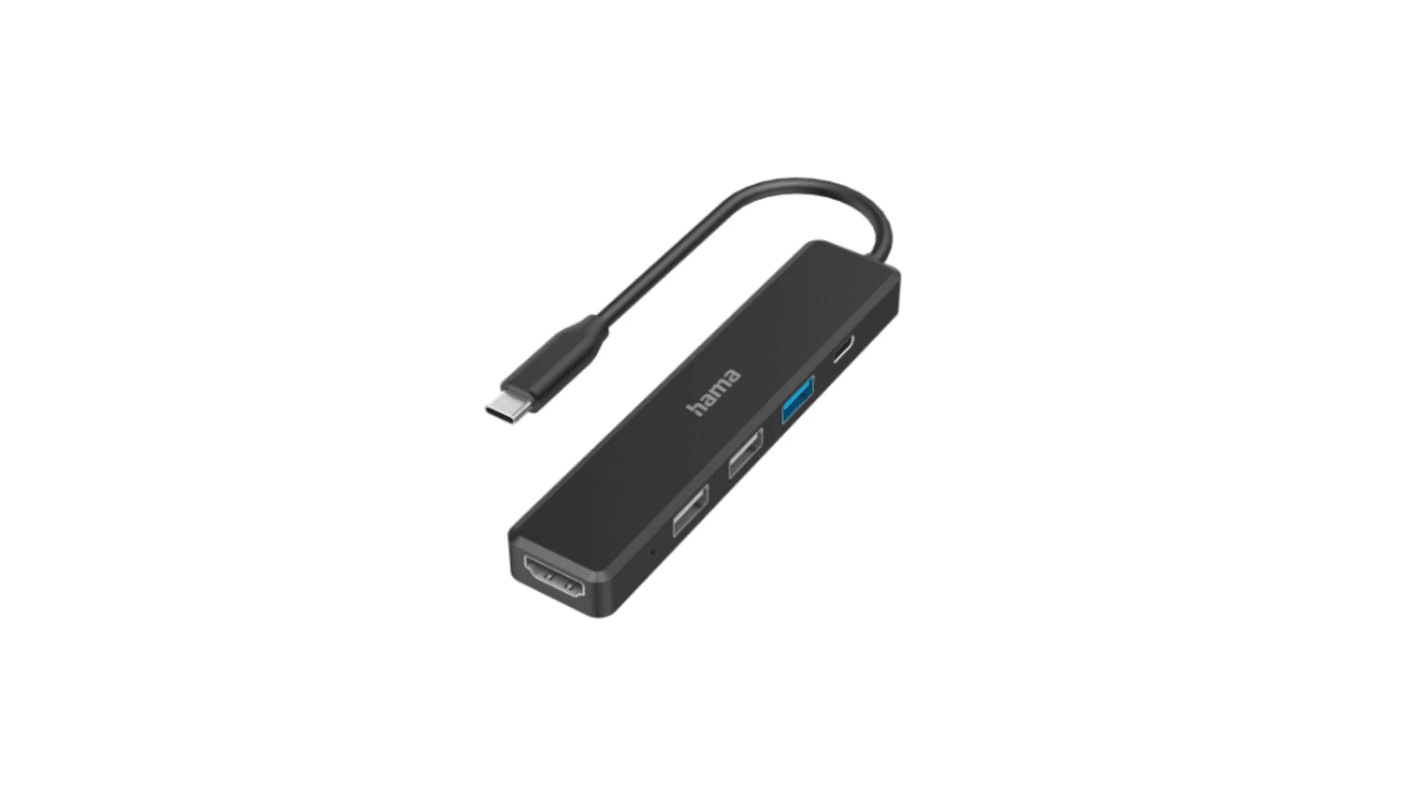Hama 5 Port USB 3.2 USB C USB C Hub, USB Powered, 12.1 x 1.2 x 2.5cm