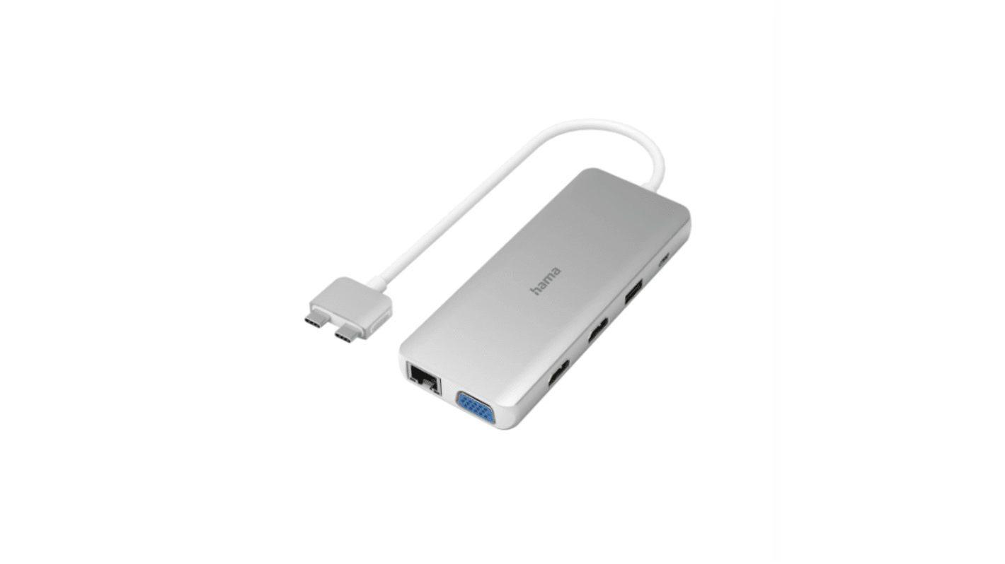 Hama 12 Port USB 3.2 USB C USB C Hub, USB Powered, 13.4 x 1.5 x 5.5cm