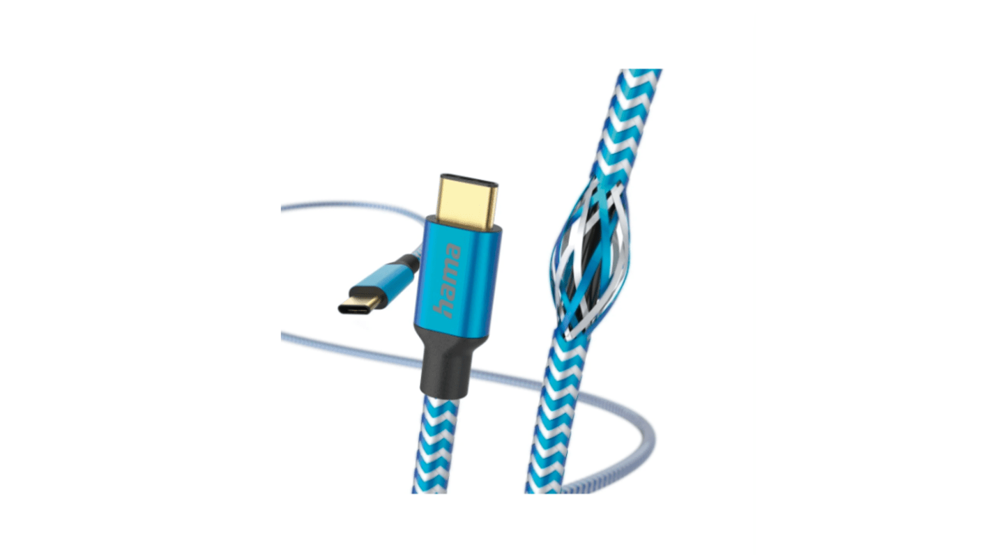 Hama USB-C充电线, USB C公插转USB C公插, 1.5m长, USB 2.0