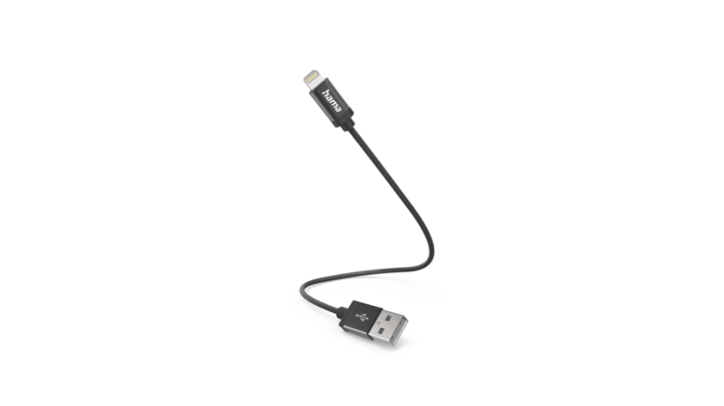 Hama USB 2.0, Male Lightning to Male USB A, 480Mbps, 200mm