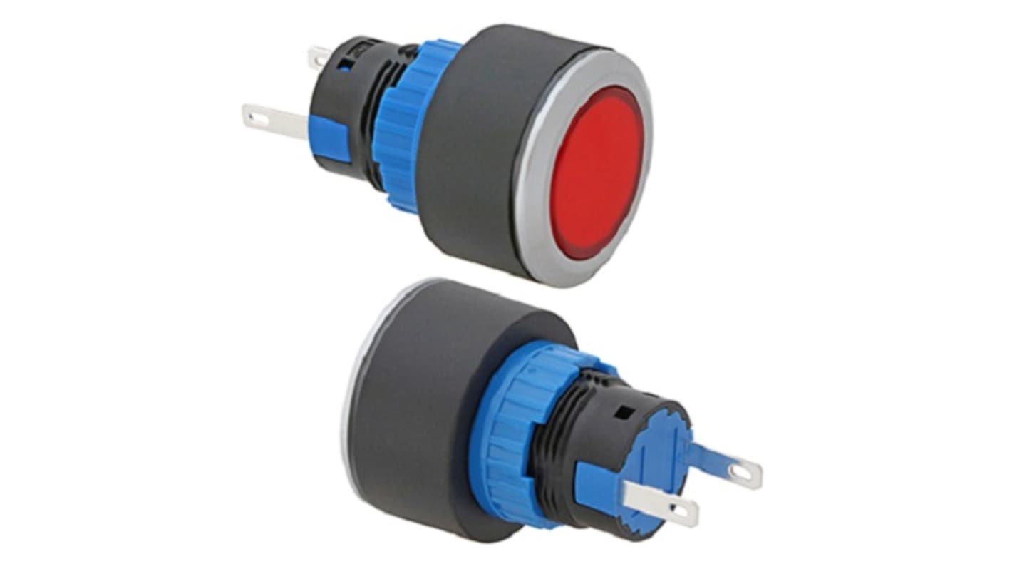 RS PRO Red Panel Mount Indicator, 24V, 22mm Mounting Hole Size, Pin Terminal Termination, IP65