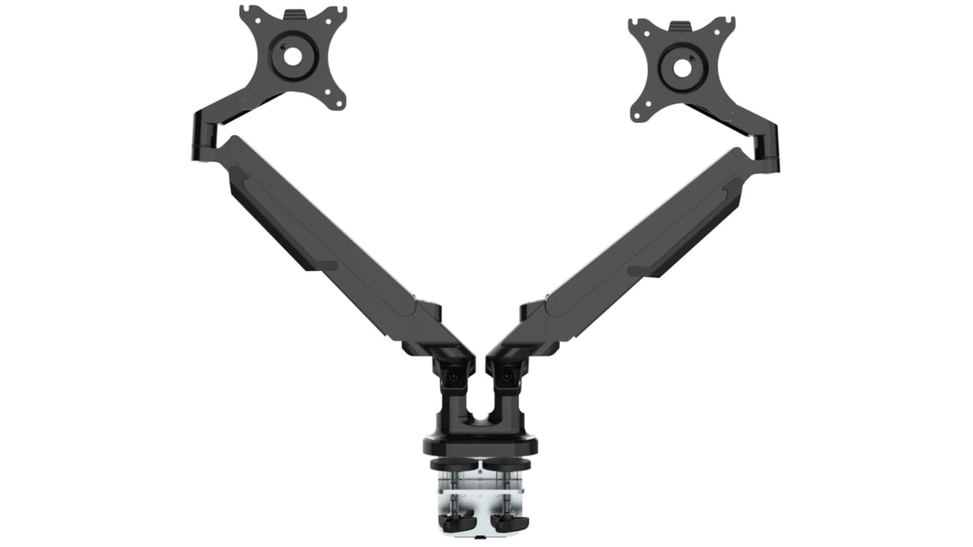 RS PRO Desk & Grommet Clamp Mounting Monitor Arm for 2 x Screen, 32in Screen Size