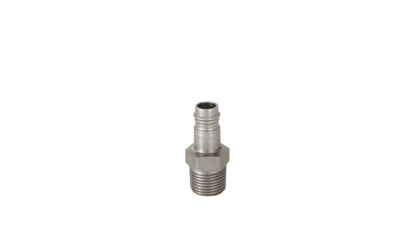 RS PRO Brass, Steel Male Pneumatic Quick Connect Coupling, 1/8 in Male BSP Threaded