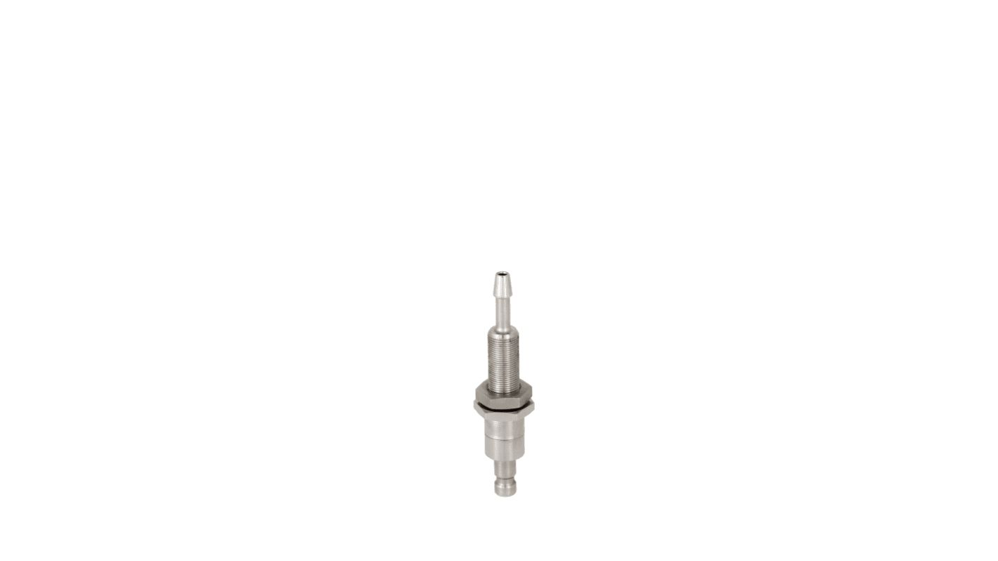 RS PRO Brass Male Pneumatic Quick Connect Coupling, M10 x 1 6mm Hose Barb