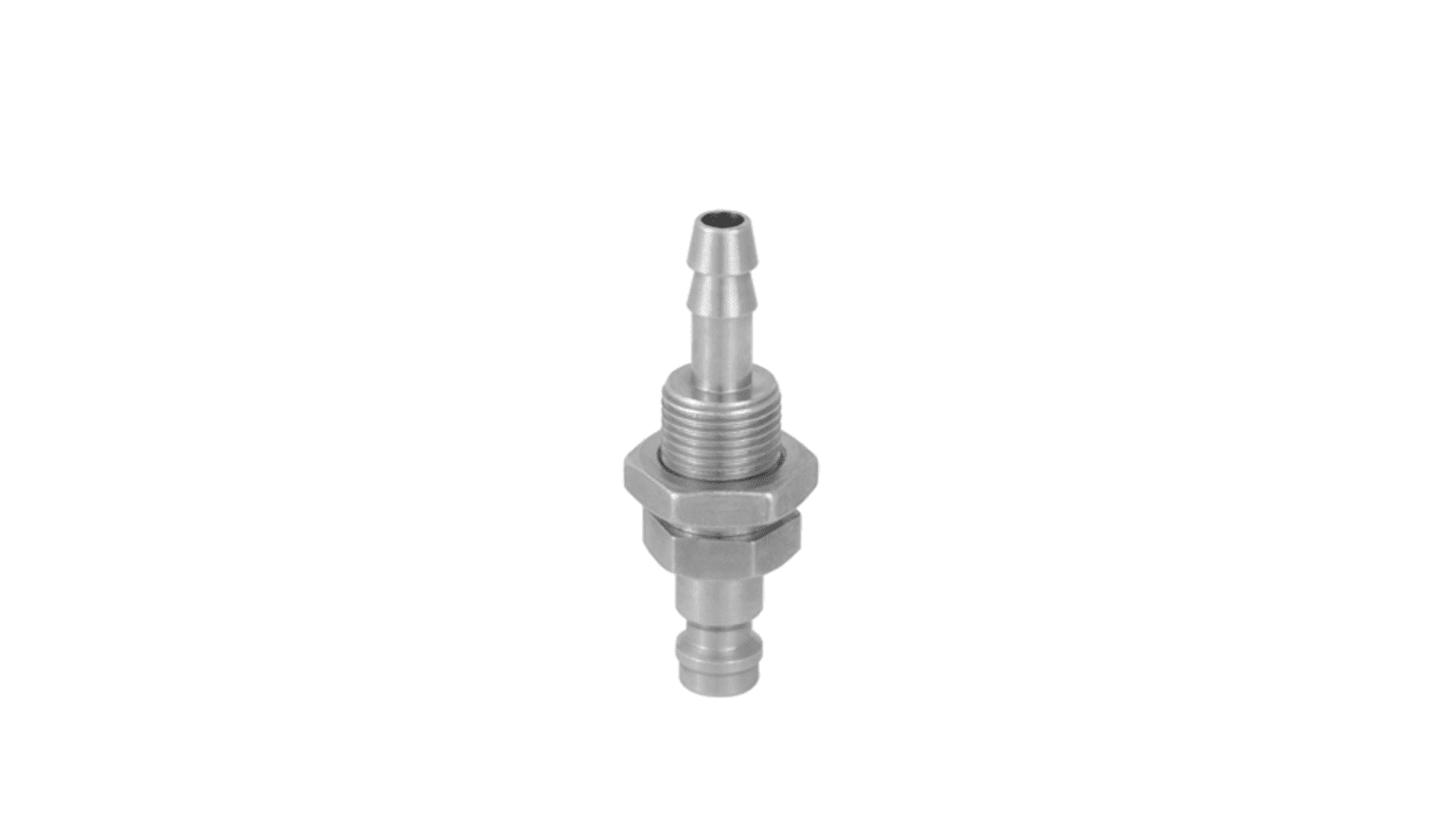 RS PRO Brass Male Pneumatic Quick Connect Coupling, M12 x 1 Male 8mm Hose Barb