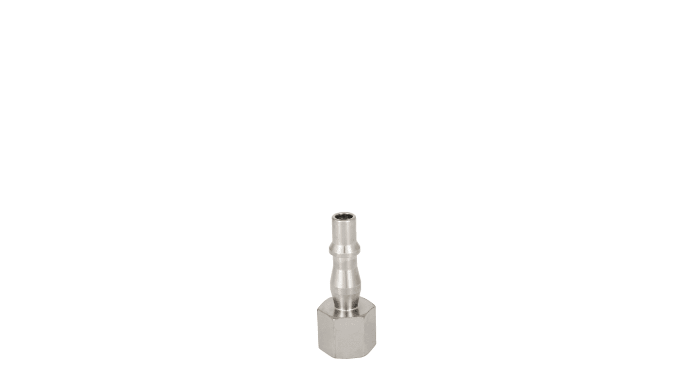 RS PRO Brass, Steel Male Pneumatic Quick Connect Coupling, 3/8 in BSP Female Threaded
