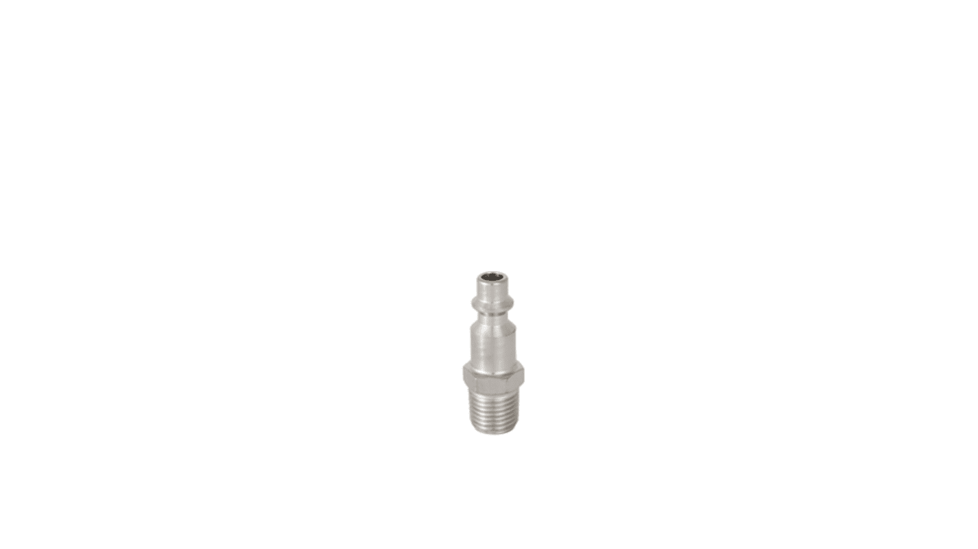 RS PRO Brass, Steel Male Pneumatic Quick Connect Coupling, BSPT 3/8 in Male Threaded