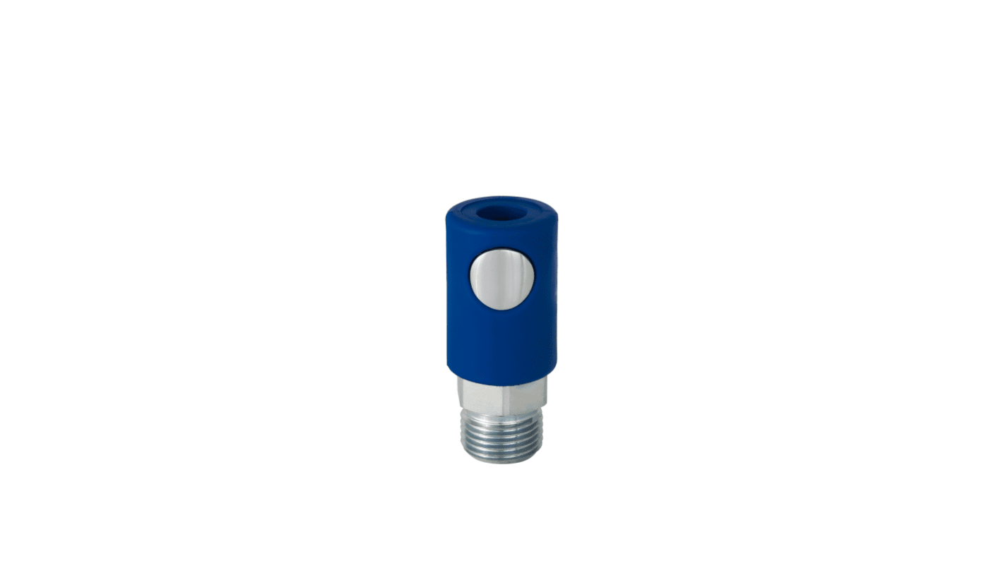 RS PRO Plastic, Steel Female Pneumatic Quick Connect Coupling, NPT 1/8 Male Threaded