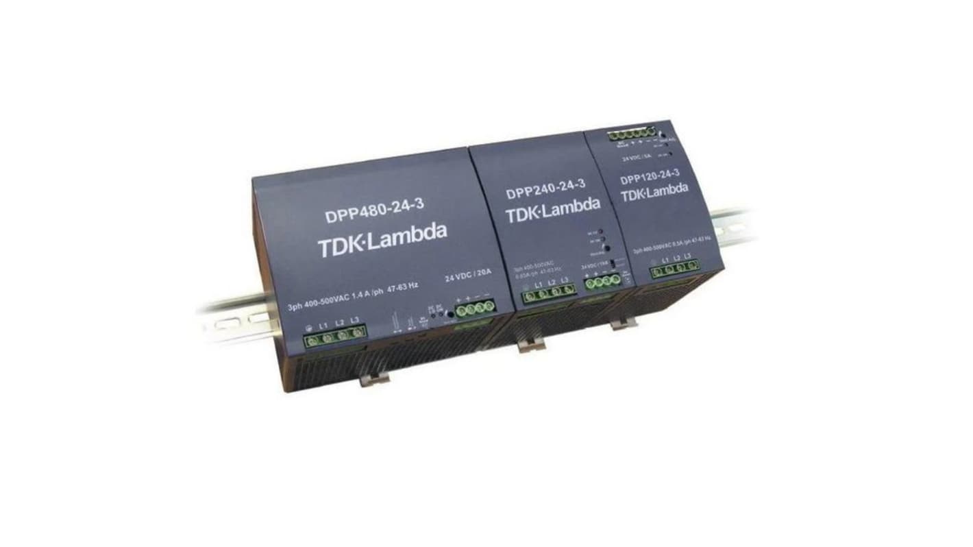 TDK-Lambda DPP120 - 960 DIN Rail Power Supply, 340 → 575V ac Input, 48V dc Output, 5A Output, 240W