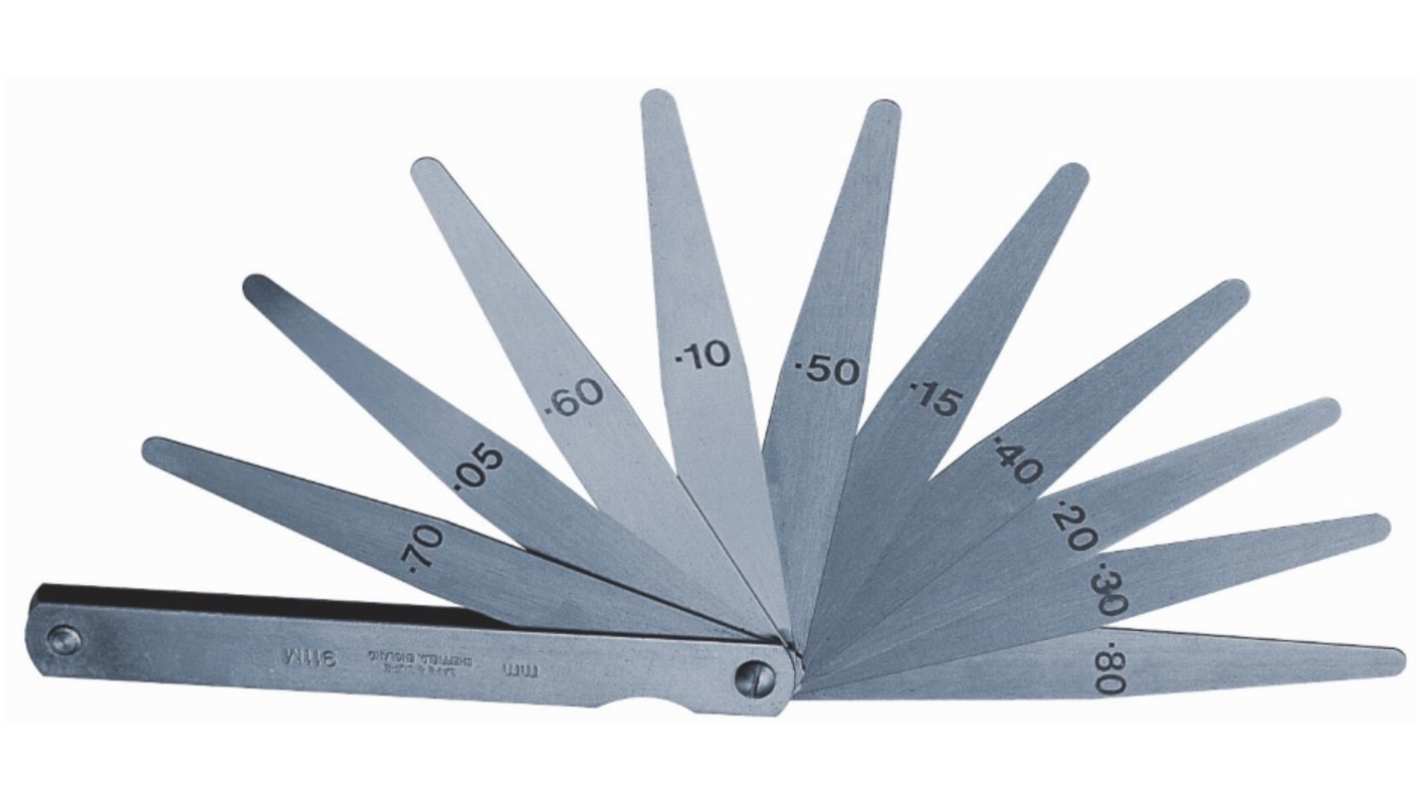 Moore & Wright 387M-13-A Hardened Steel Feeler Gauge, 13 Blades