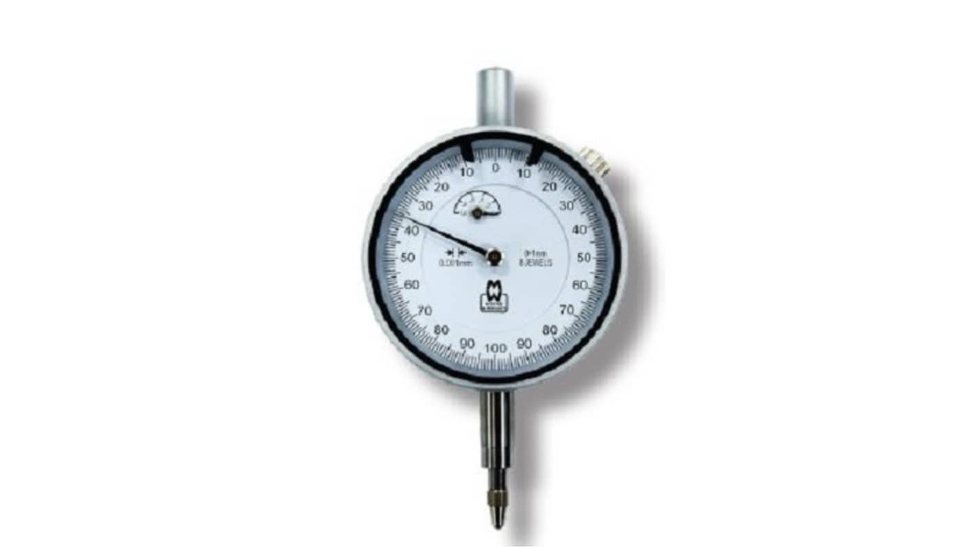 Moore & Wright MW400-01 Dial Indicator, 0 → 1 mm Measurement Range, 0.001 mm Resolution , ± 0.004 mm Accuracy