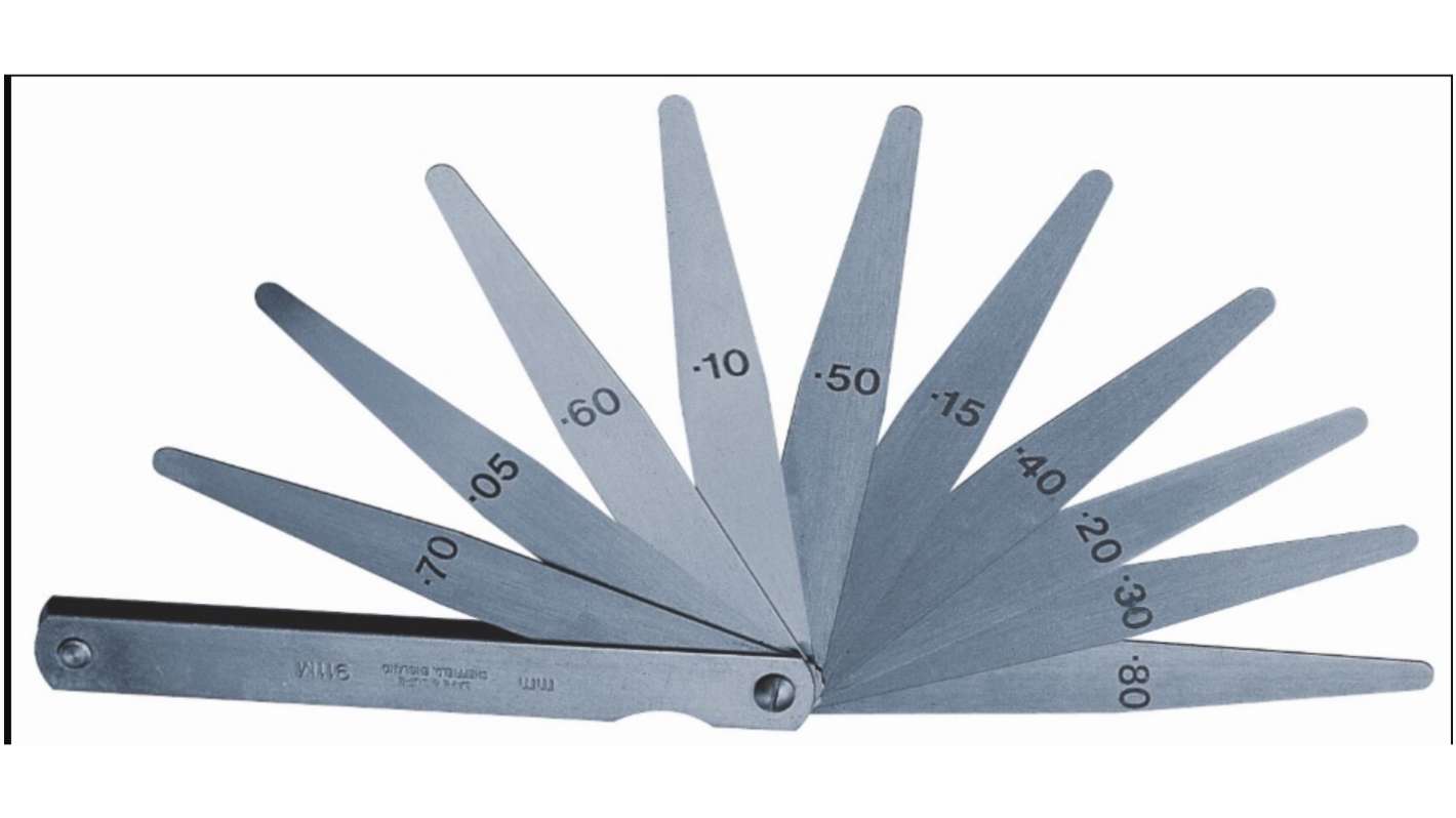 Moore & Wright 1246-10-A Hardened Steel Feeler Gauge, 10 Blades