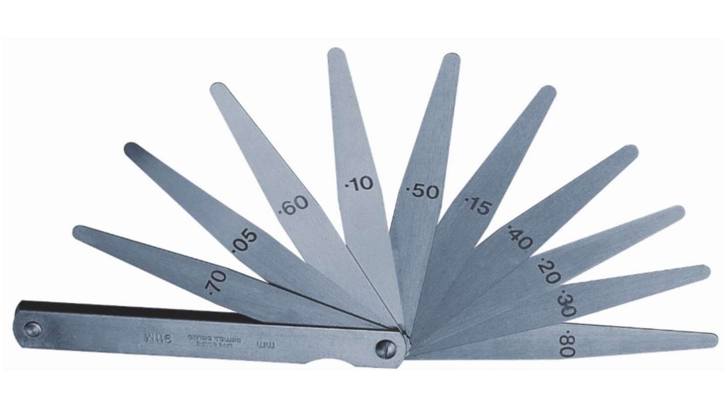Moore & Wright 395M-20-A Hardened Steel Feeler Gauge, 20 Blades