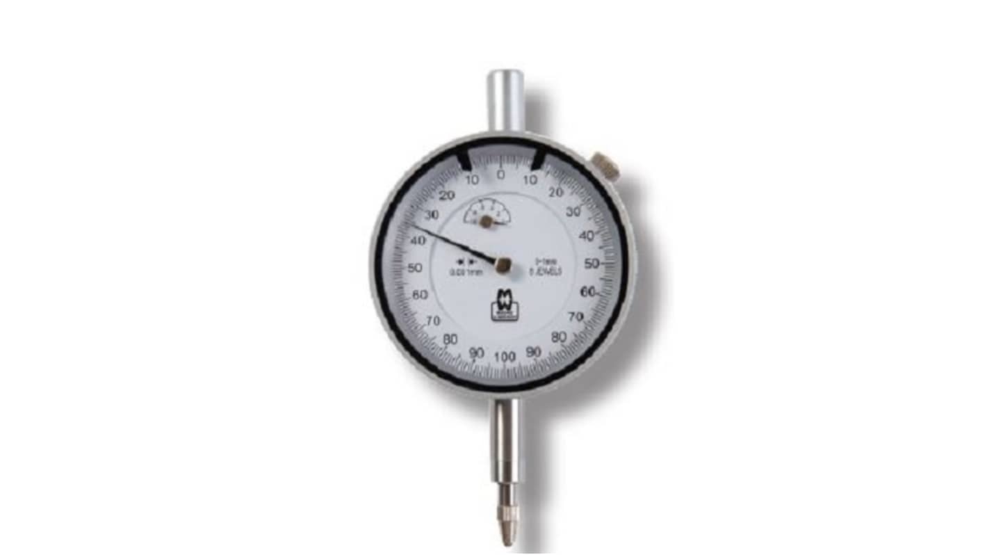 Moore & Wright MW400-02 Dial Indicator, 0 → 1 mm Measurement Range, 0.001 mm Resolution , ± 0.004 mm Accuracy