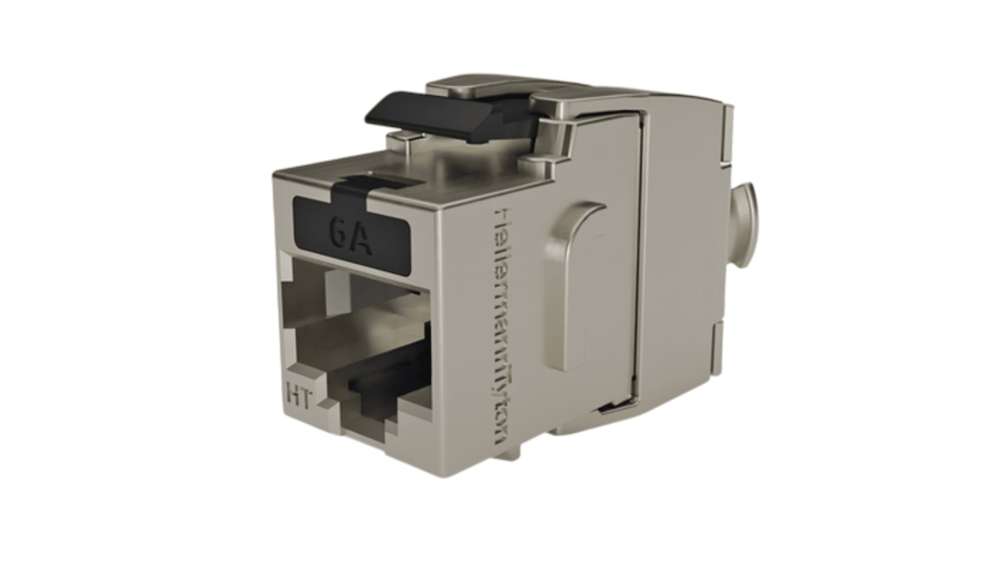 HellermannTyton Connectivity HTC Series Single-Port CAT6A Keystone Jack, Cat6a, Shielded