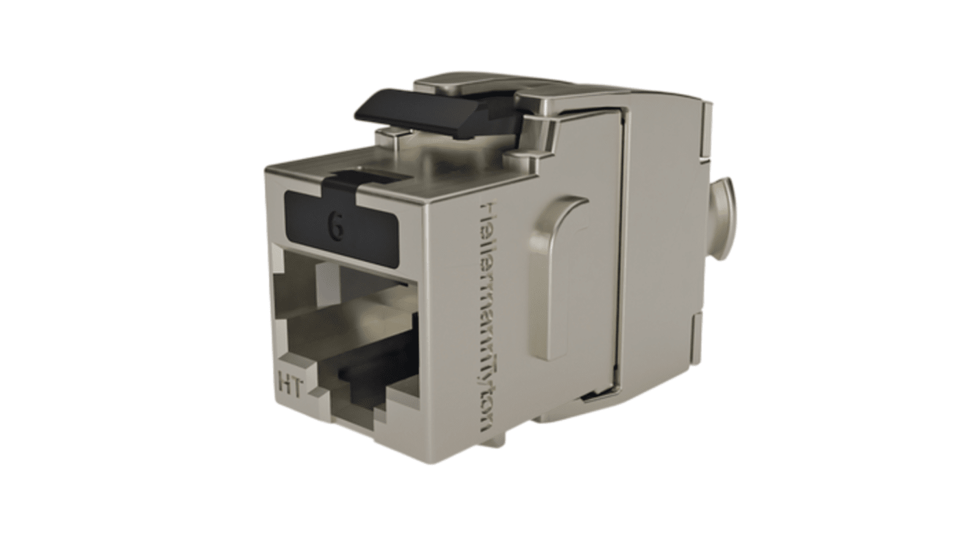 HellermannTyton HTC Series Single-Port CAT6 Keystone Jack, Cat6, Shielded