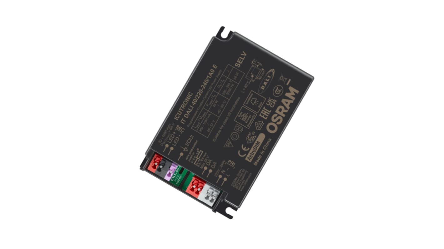 Osram Dimmable LED Driver, 29 → 57V Output, 40W Output, 700mA Output, Constant Current Dimmable