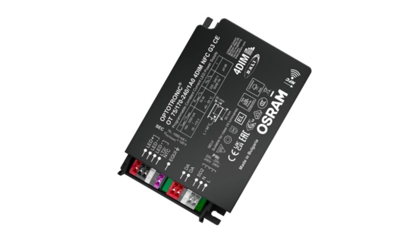 Osram 75W 可调光 LED 驱动器, 输出35 → 115V 700mA, 可调光