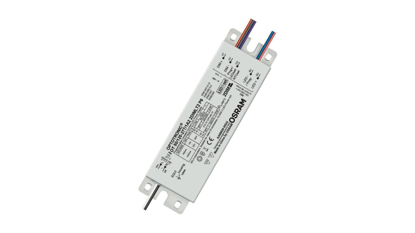 Osram Dimmable LED Driver, 20 → 55V Output, 50W Output, 1.25A Output, Constant Current Dimmable
