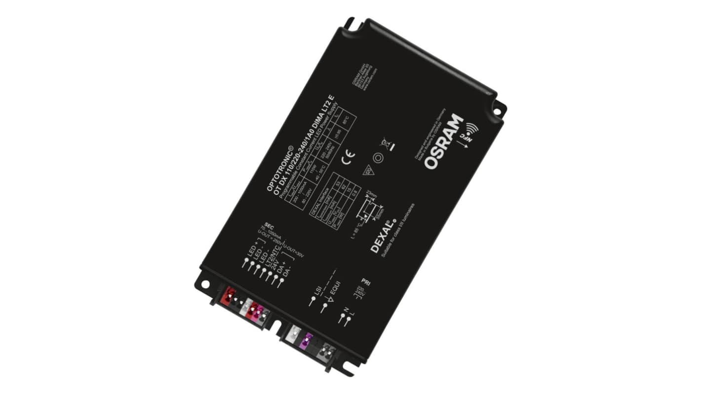 Osram Dimmable LED Driver, 75 → 220V Output, 110W Output, 1.05A Output, Constant Current Dimmable
