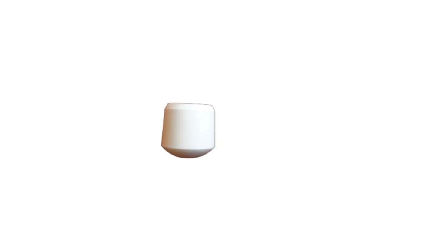 Tapón para tubo redondo de Plástico Blanco, para diámetro externo de tubo de 16mm