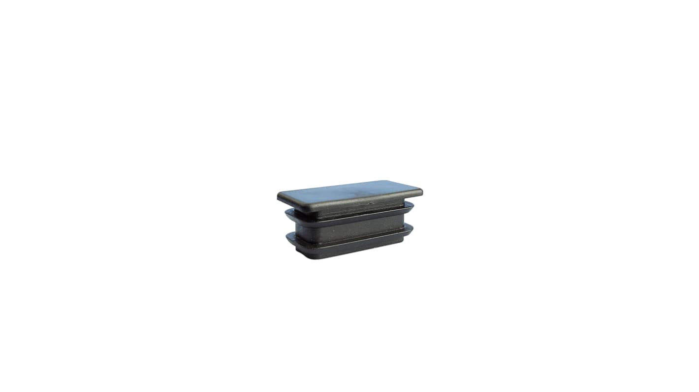 Tapón rectangular de Plástico Negro, para perfil de 40 x 20 mm