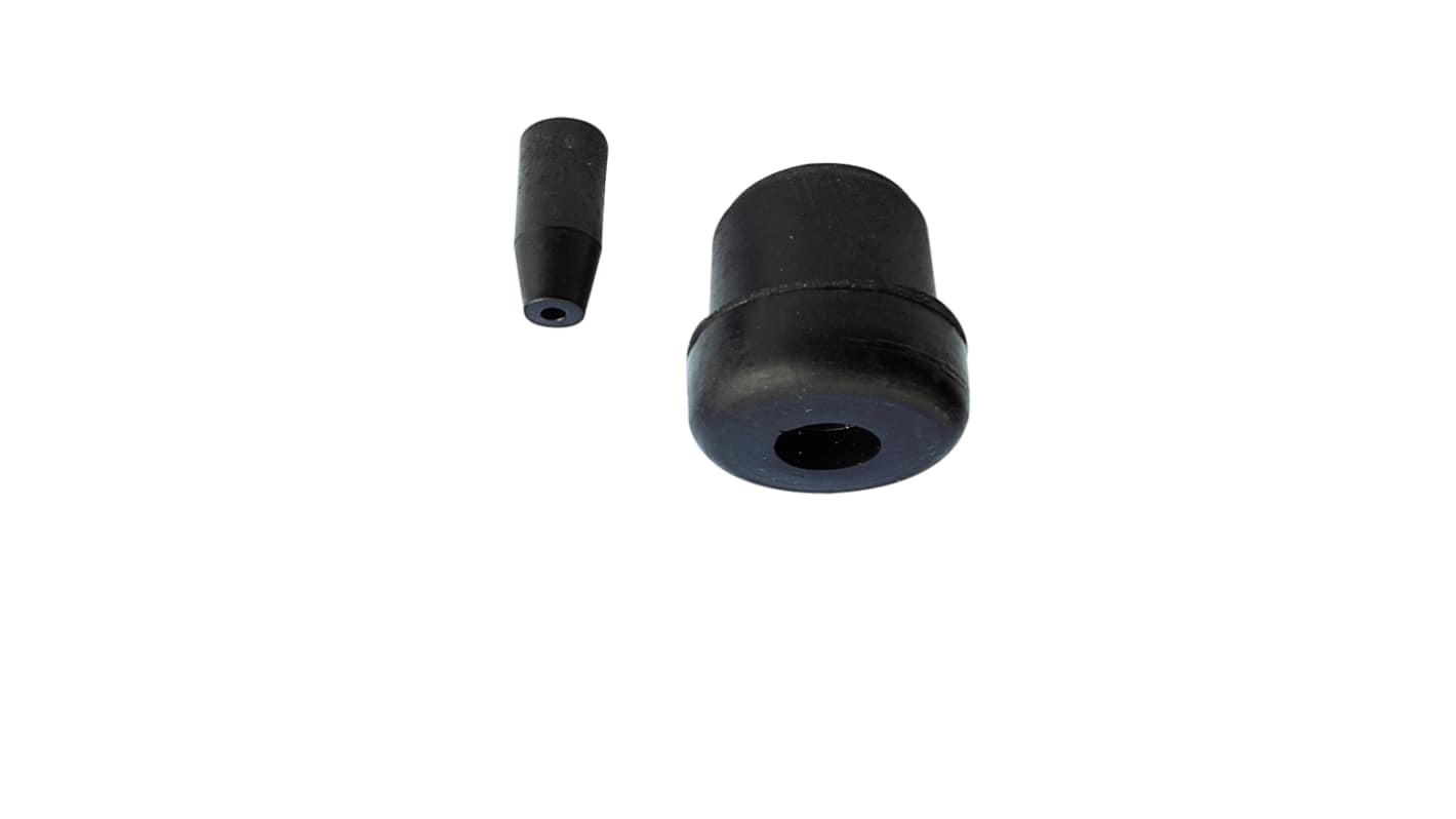 Tapón para tubo redondo de Caucho Negro, para diámetro externo de tubo de 16mm