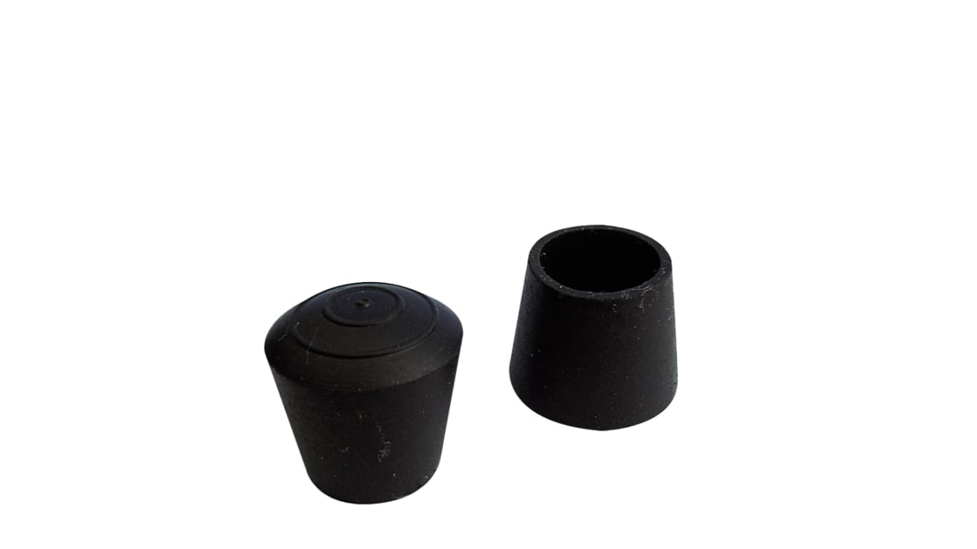 Tapón para tubo redondo de Caucho Negro, para diámetro externo de tubo de 27mm