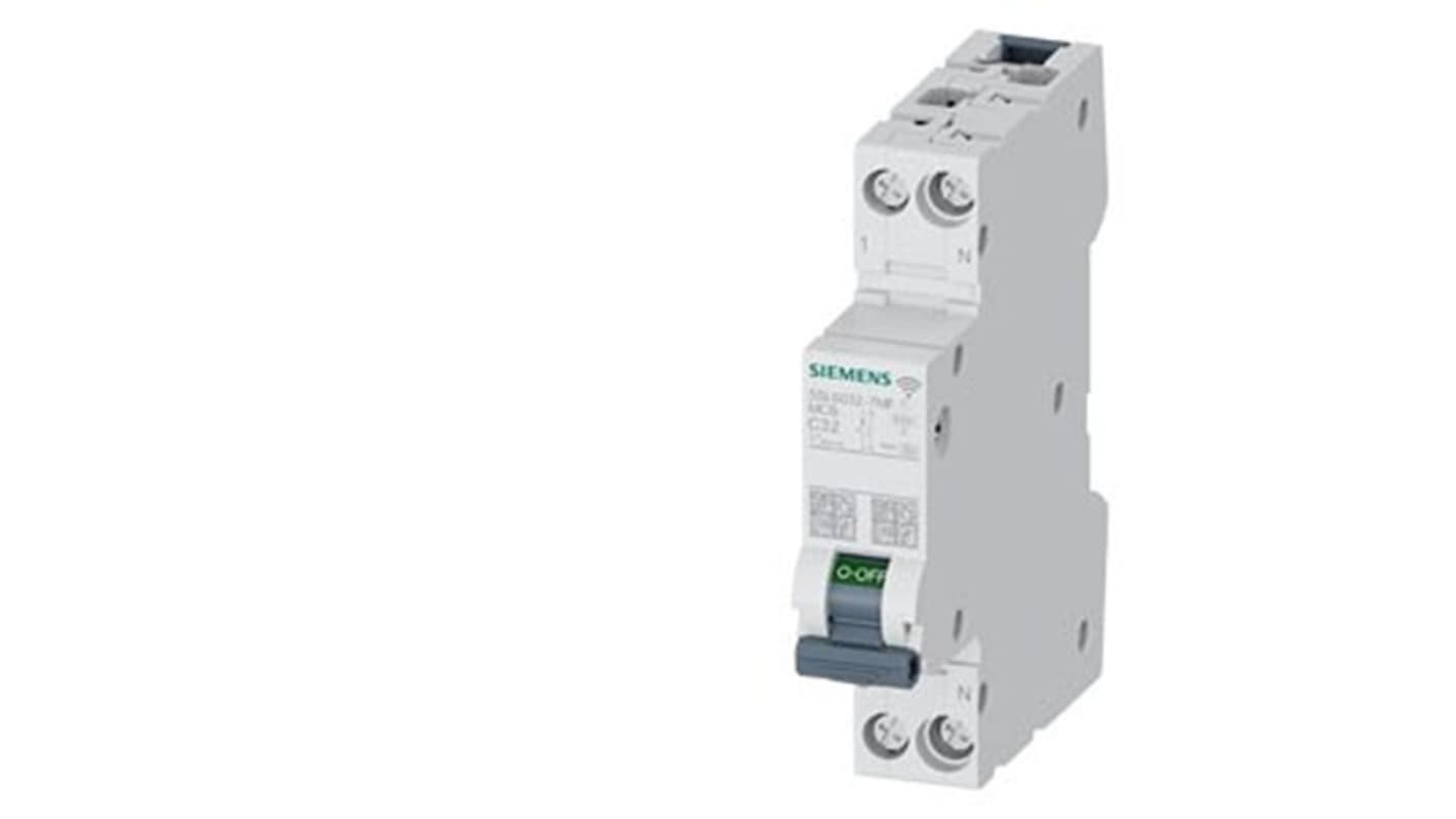Siemens SENTRON 5SL60 MCB, 1P + N, 32A Curve C, 230V AC, 6 kA Breaking Capacity