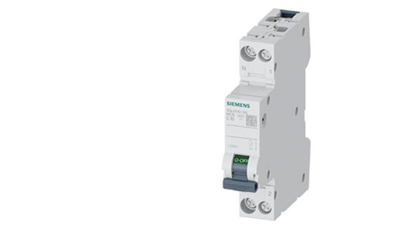 Siemens SENTRON 5SL60 MCB, 1P + N, 10A Curve C, 230V AC, 60V DC, 6 kA Breaking Capacity