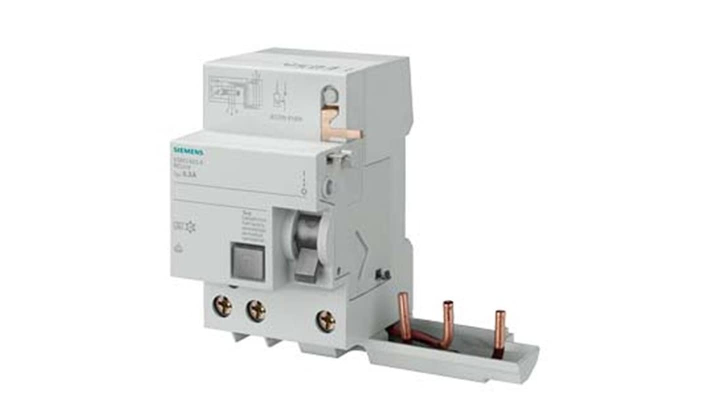 Siemens 5SM26 RCCB, 40A, 3 Pole, 300mA, Type AC, 400V