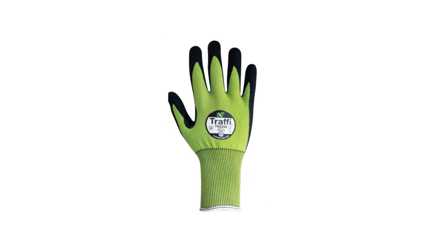 Traffi TG6240 Green HPPE/Nylon/Glass Abrasion Resistant, Breathable, Cut Resistant, Dry Environment, General Purpose