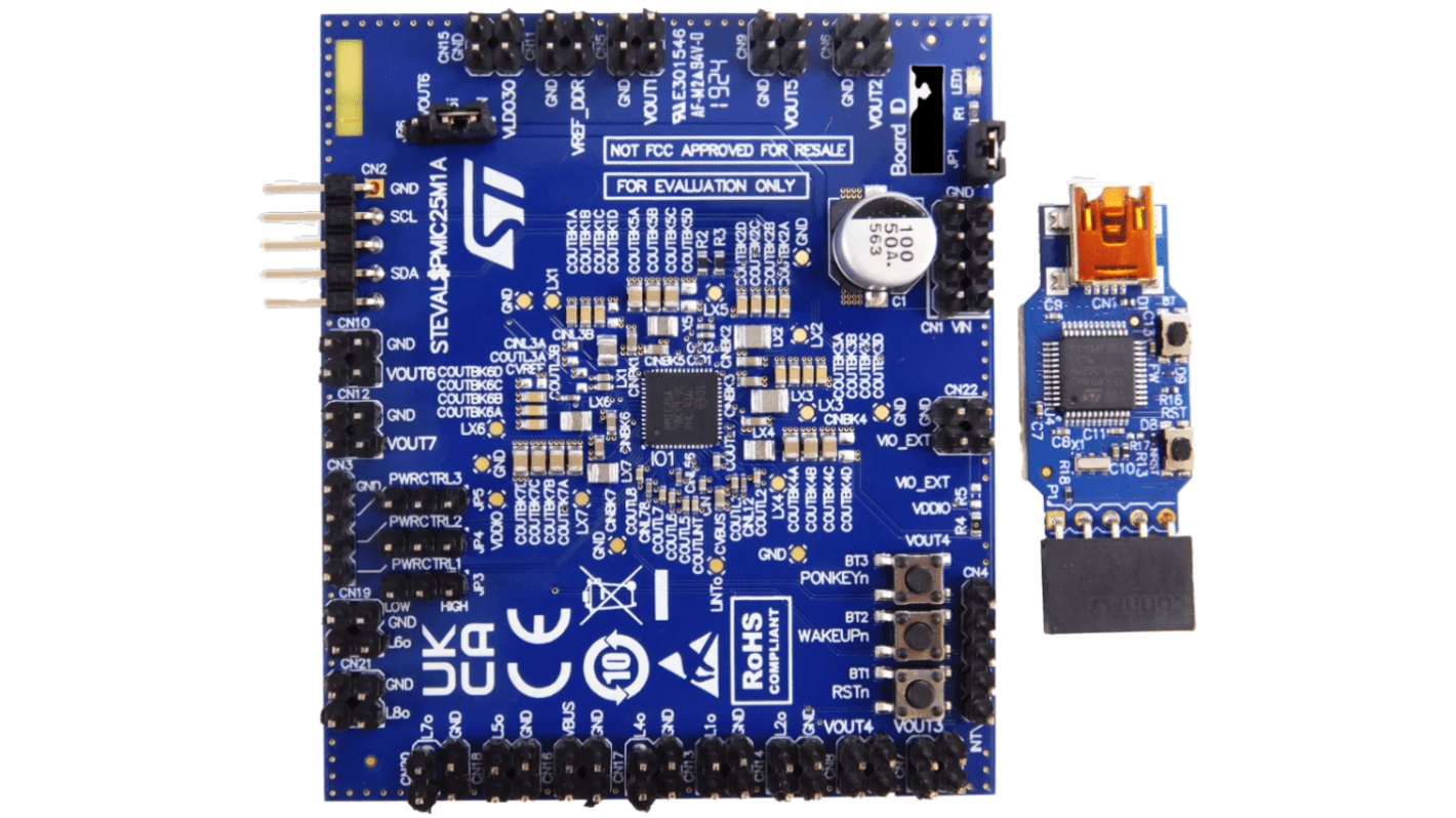 STMicroelectronics Evaluation Board For High Integration STPMIC25 Power Management IC For Microprocessor Units