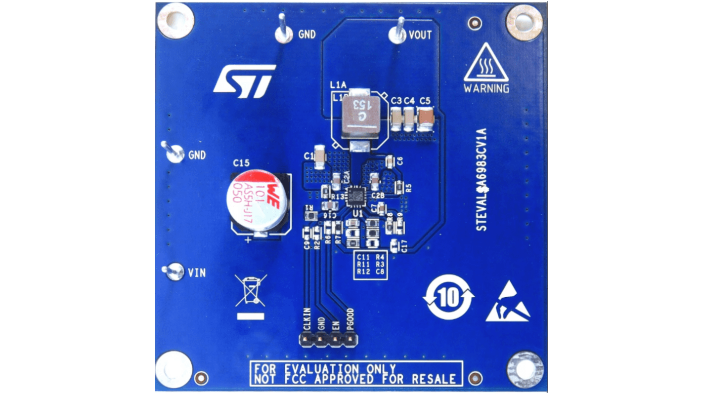 STマイクロ 評価ボード, 評価ボード, Evaluation Board Based On DC-DC Converter Buck Regulator A6983CQTR, 評価ボード, STEVAL-A6983CV1