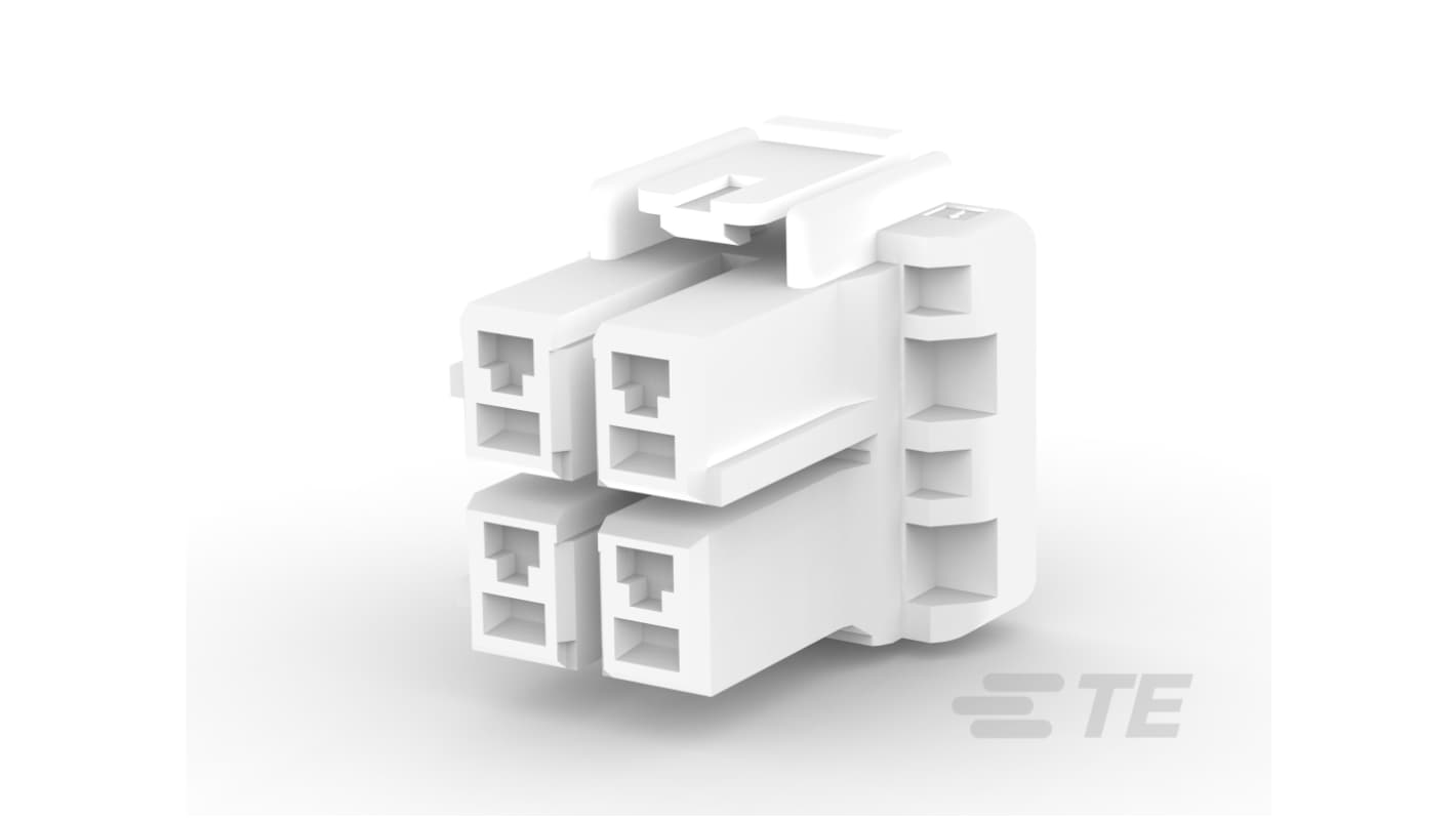 TE Connectivity 紧凑型电源连接器插头, 4, 300 伏交流电, 10A, 自由悬挂 (直列式)安装, 压接端接, 尼龙 6/6外壳