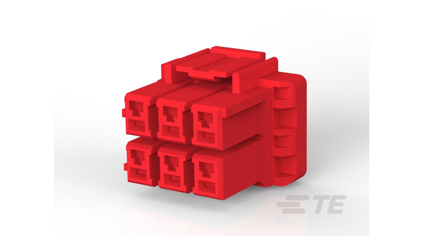 TE Connectivity Compact Power Connector Free Hanging (In Line) Plug, 6, Crimp Termination, 10A, 300 V AC