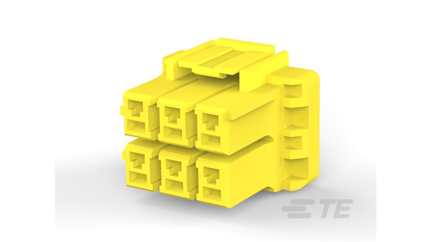 TE Connectivity Compact Power Connector Free Hanging (In Line) Plug, 6, Crimp Termination, 10A, 300 V AC