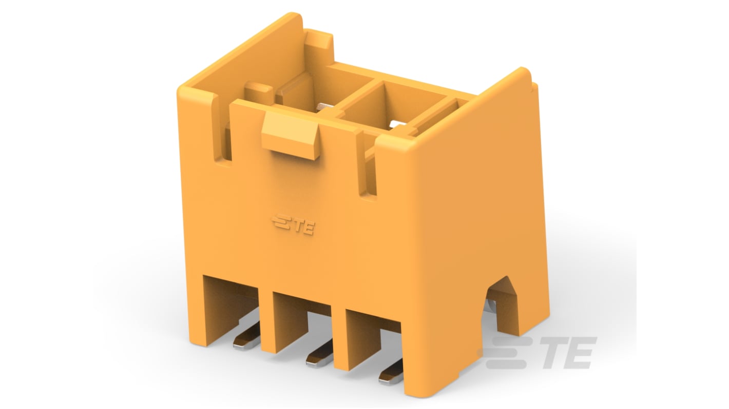 TE Connectivity 紧凑型电源连接器插头, 6, 300 伏交流电, 8A, SMT安装, PA GF外壳